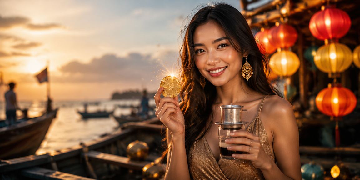 Người chơi đặt cược trực tuyến tại quán cà phê ở Hội An qua điện thoại Android