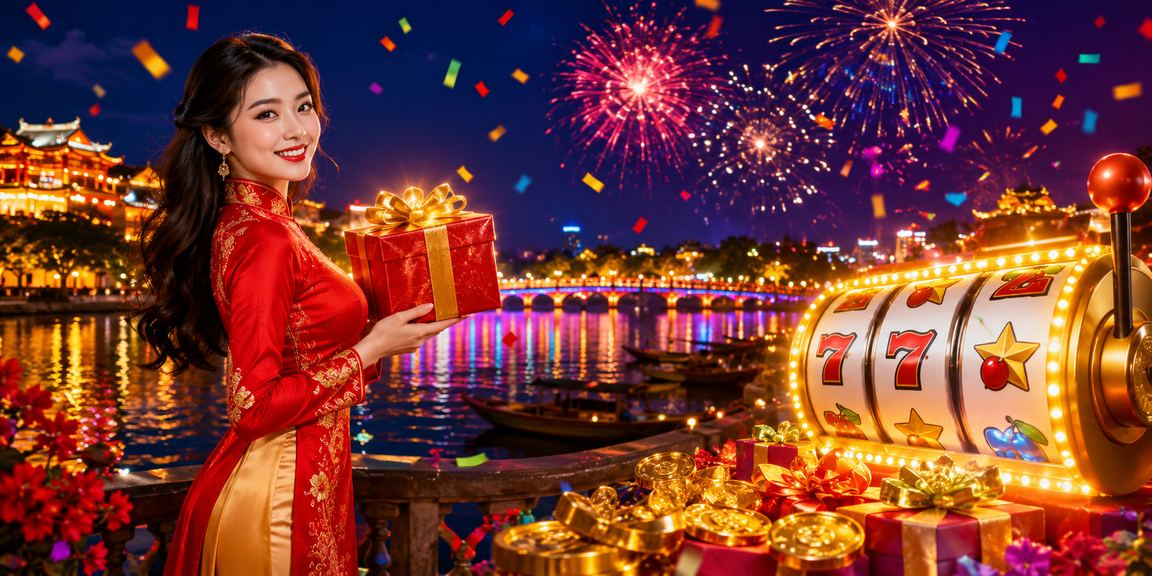 Màn hình slot casino Việt Nam với biểu tượng jackpot và giao diện đặt cược trực tuyến